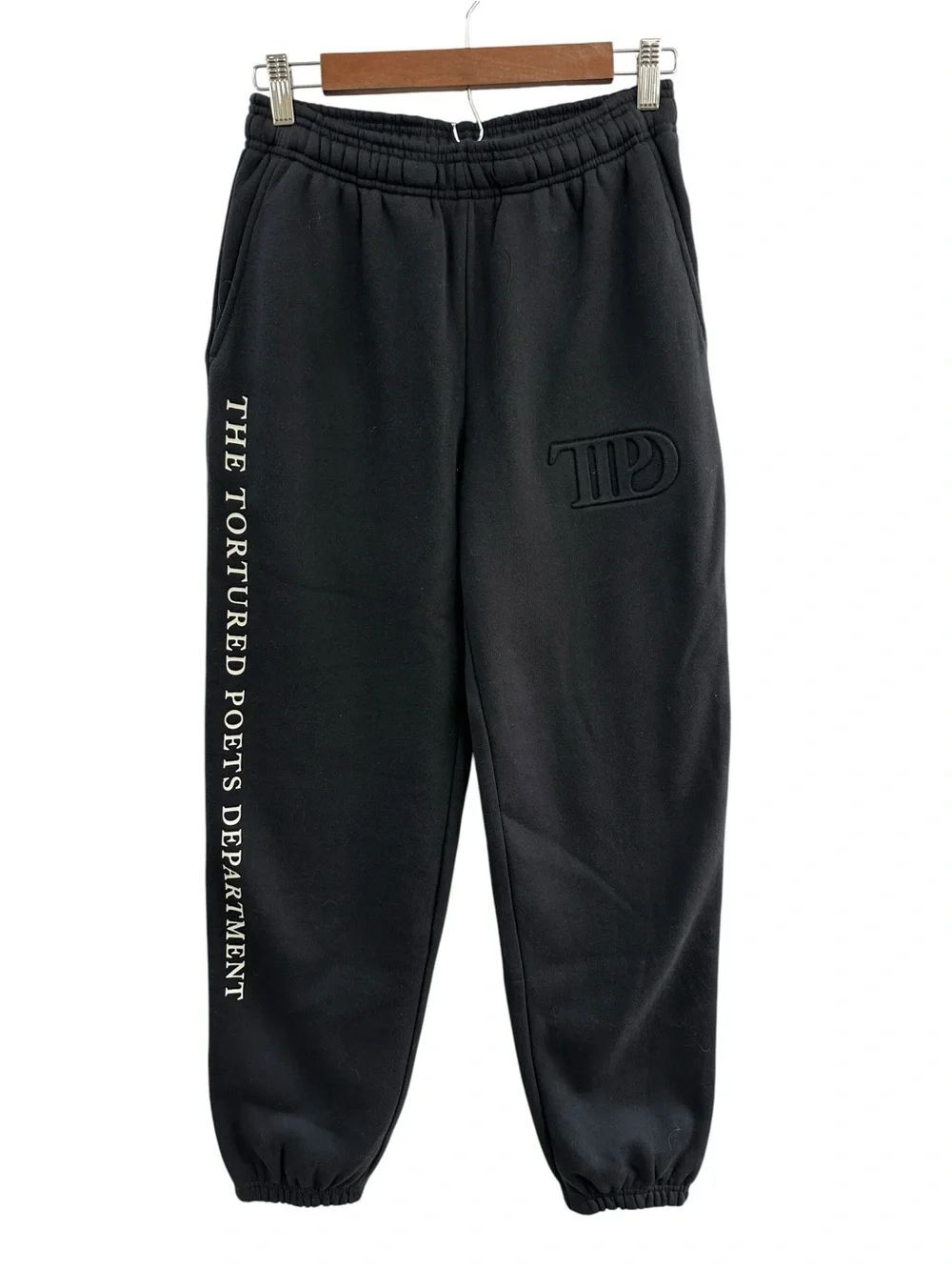 Taylor Swift TTPD Black Embossed Hoodie and Sweatpants Set Black Size Small - Picture 6 of 13